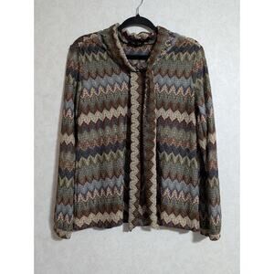 Melissa Paige Art To Wear Blouse Women's L Artsy Eclectic Bohemian Career